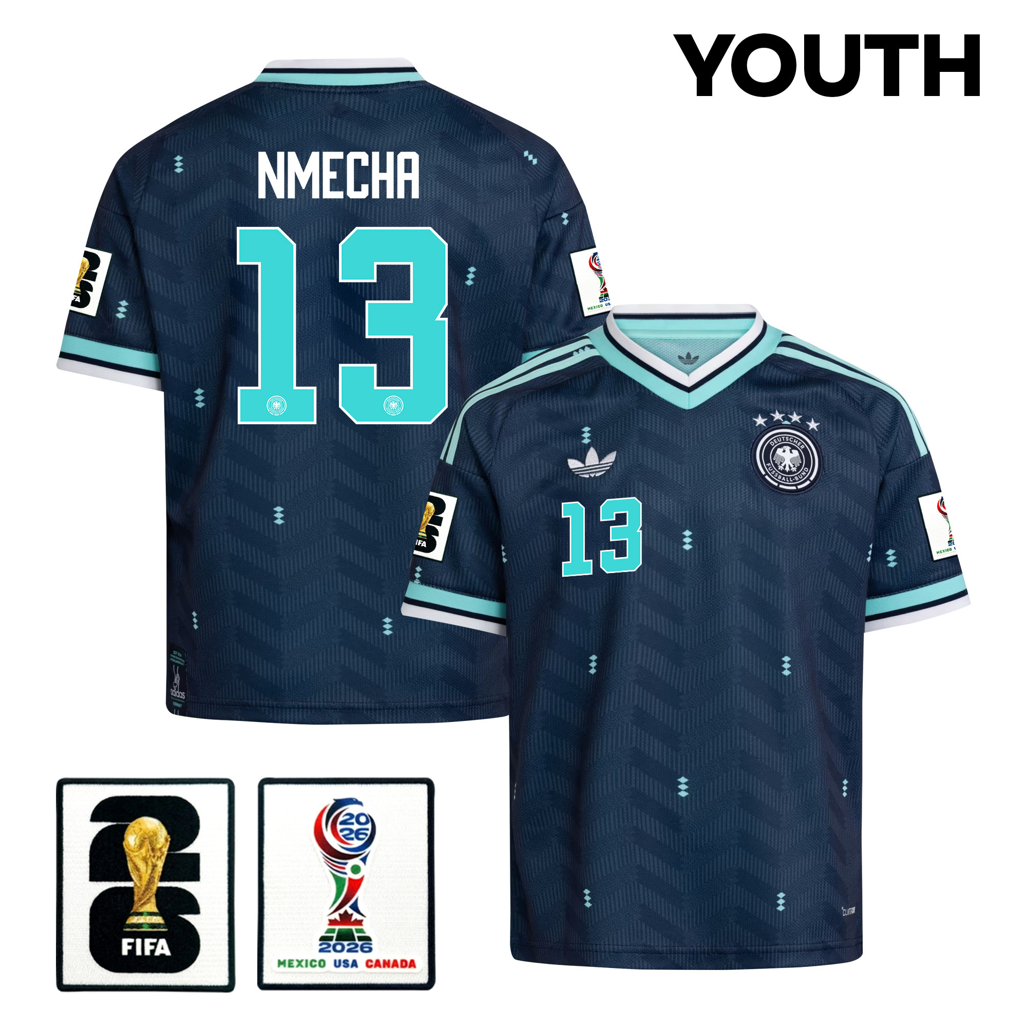 Felix Nmecha 13 Youth Germany National Team 2026 Away Jersey – Navy – Jersey Teams