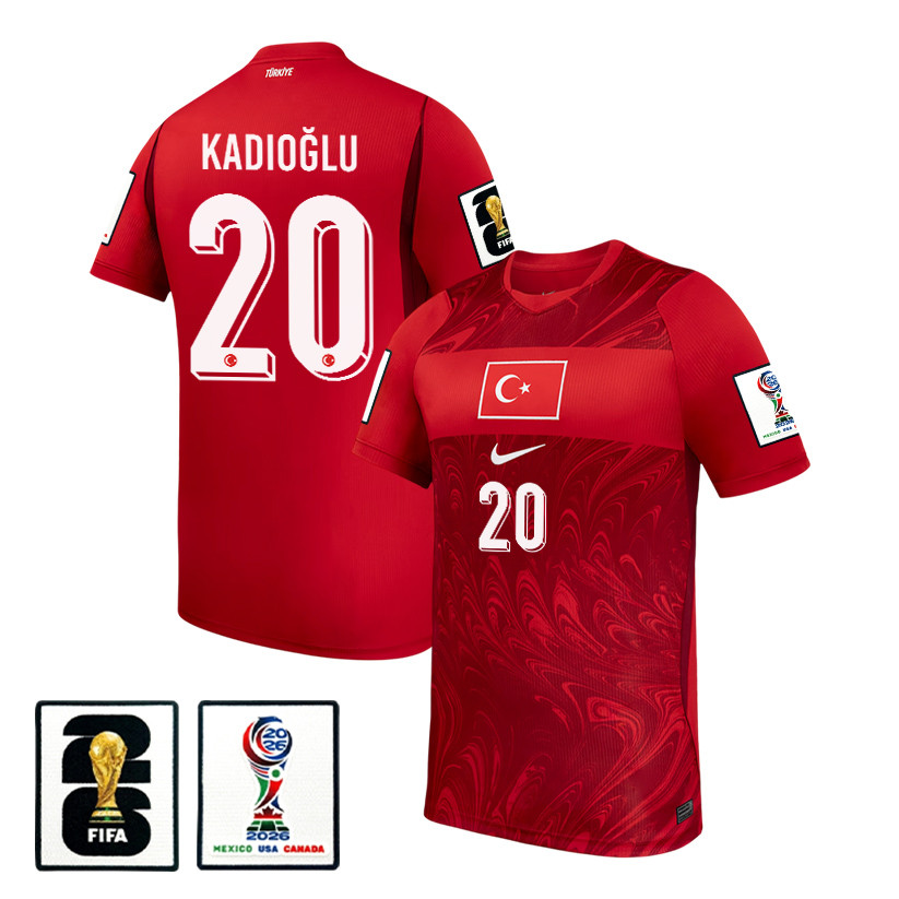 Ferdi Kadioglu 20 Turkey National Team 2026 Home Jersey - Red, Men - Jersey Teams