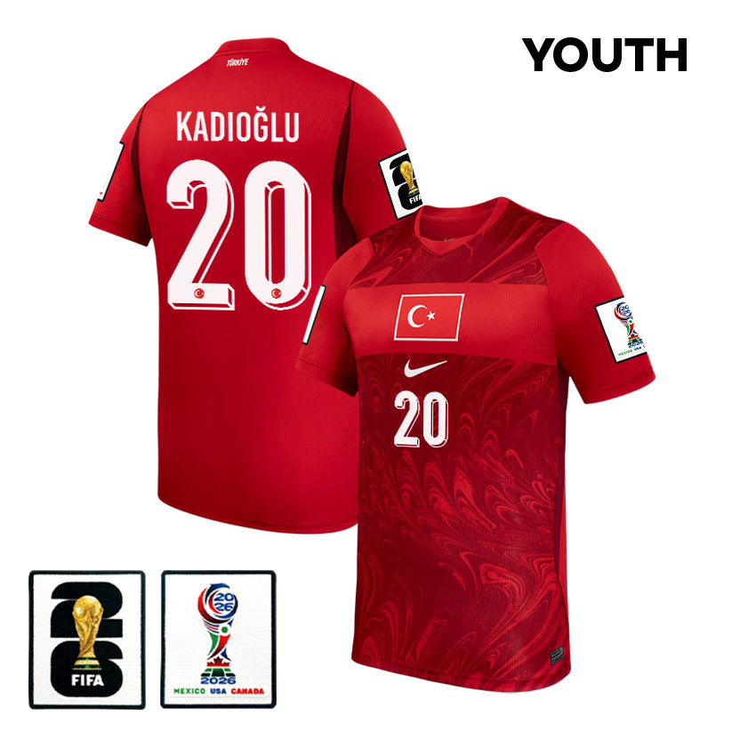 Ferdi Kadioglu 20 Youth Turkey National Team 2026 Home Jersey - Red - Jersey Teams