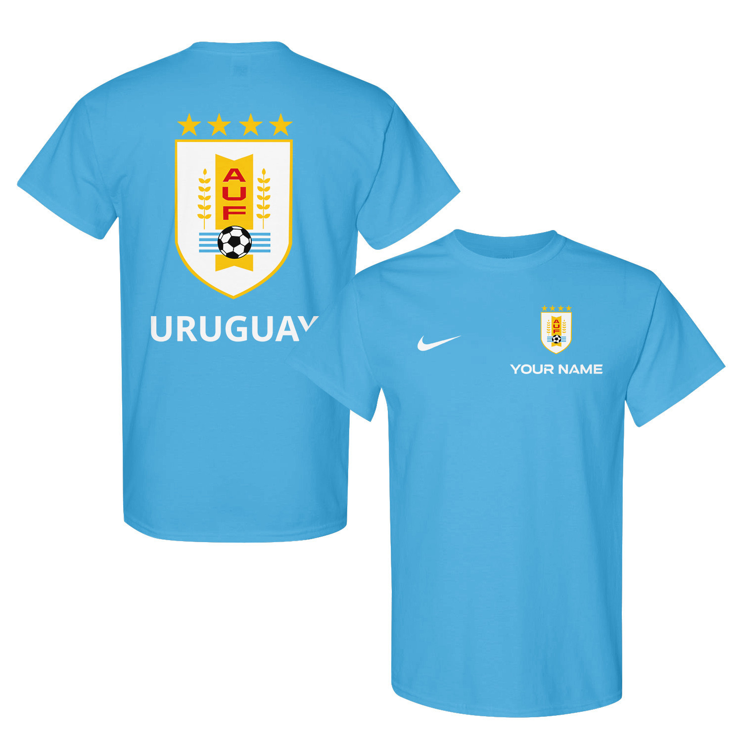 FIFA World Cup 2026 Uruguay Logo Graphic Custom Name T-Shirt - Light Blue - Jersey Teams