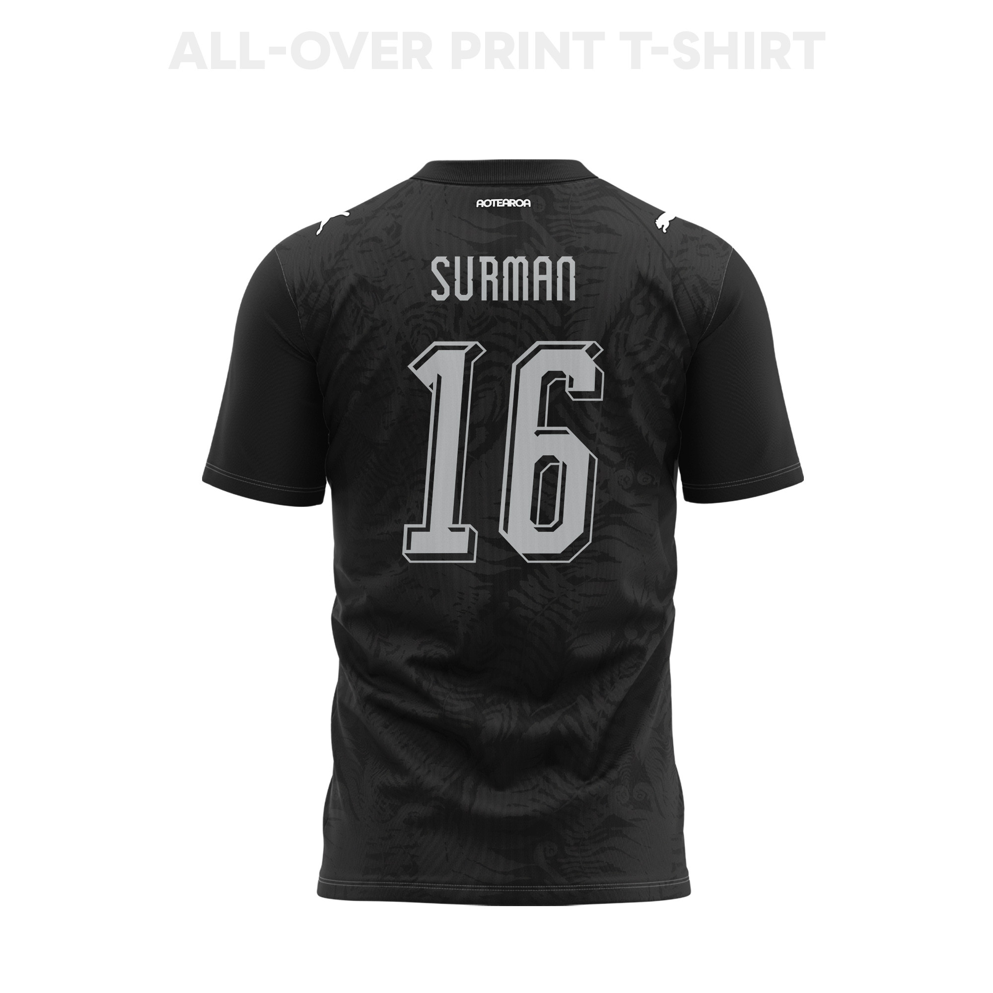 Finn Surman 16 Youth New Zealand 2026 Home 3D T-shirt Fully Printed – Black - Jersey Teams