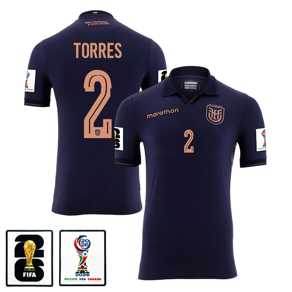 Félix Torres 2 Ecuador National Team 2026 Away Jersey - Navy, Men - Jersey Teams