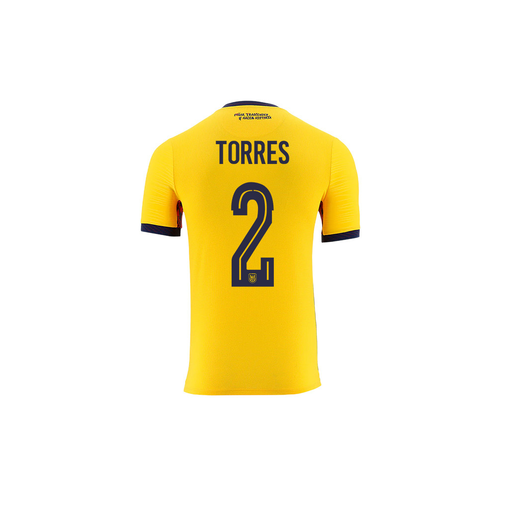 Félix Torres 2 Youth Ecuador National Team 2026 Home Jersey - Yellow - Jersey Teams