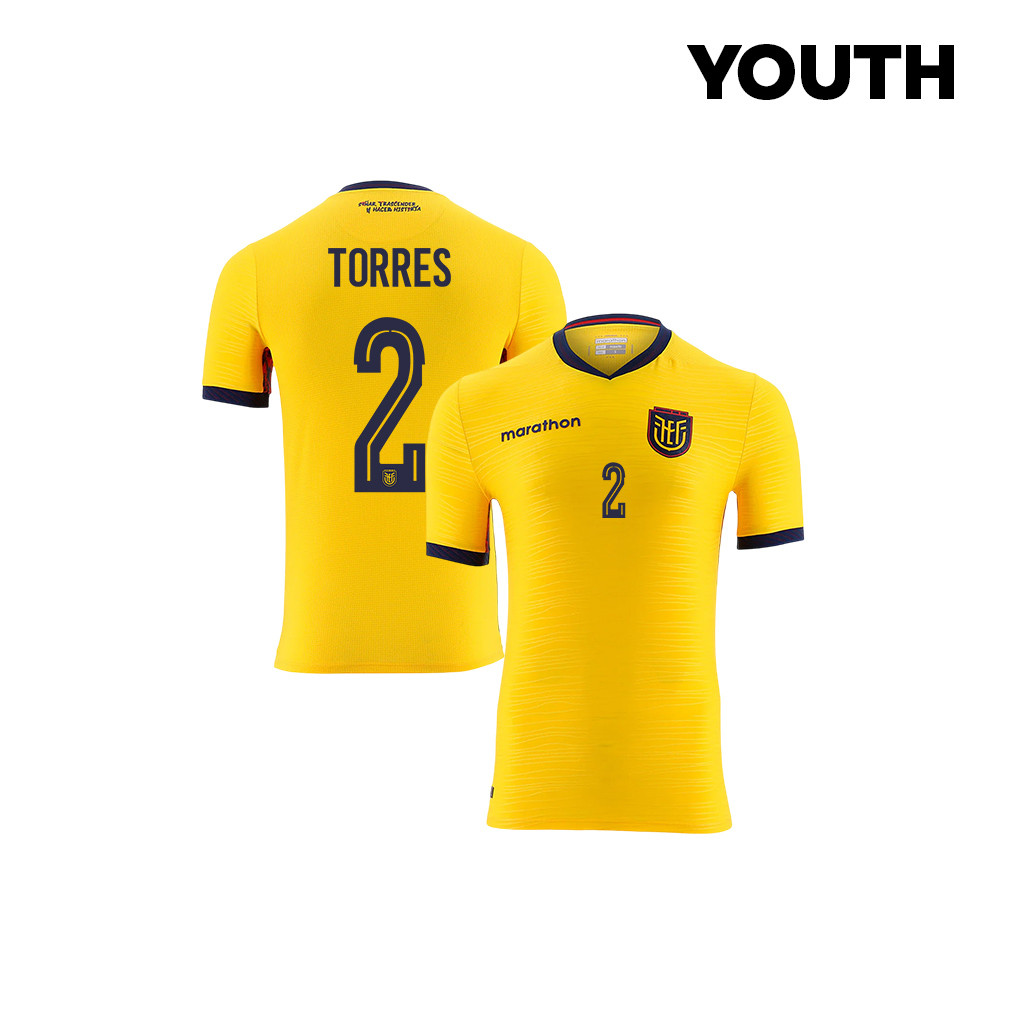 Félix Torres 2 Youth Ecuador National Team 2026 Home Jersey - Yellow - Jersey Teams