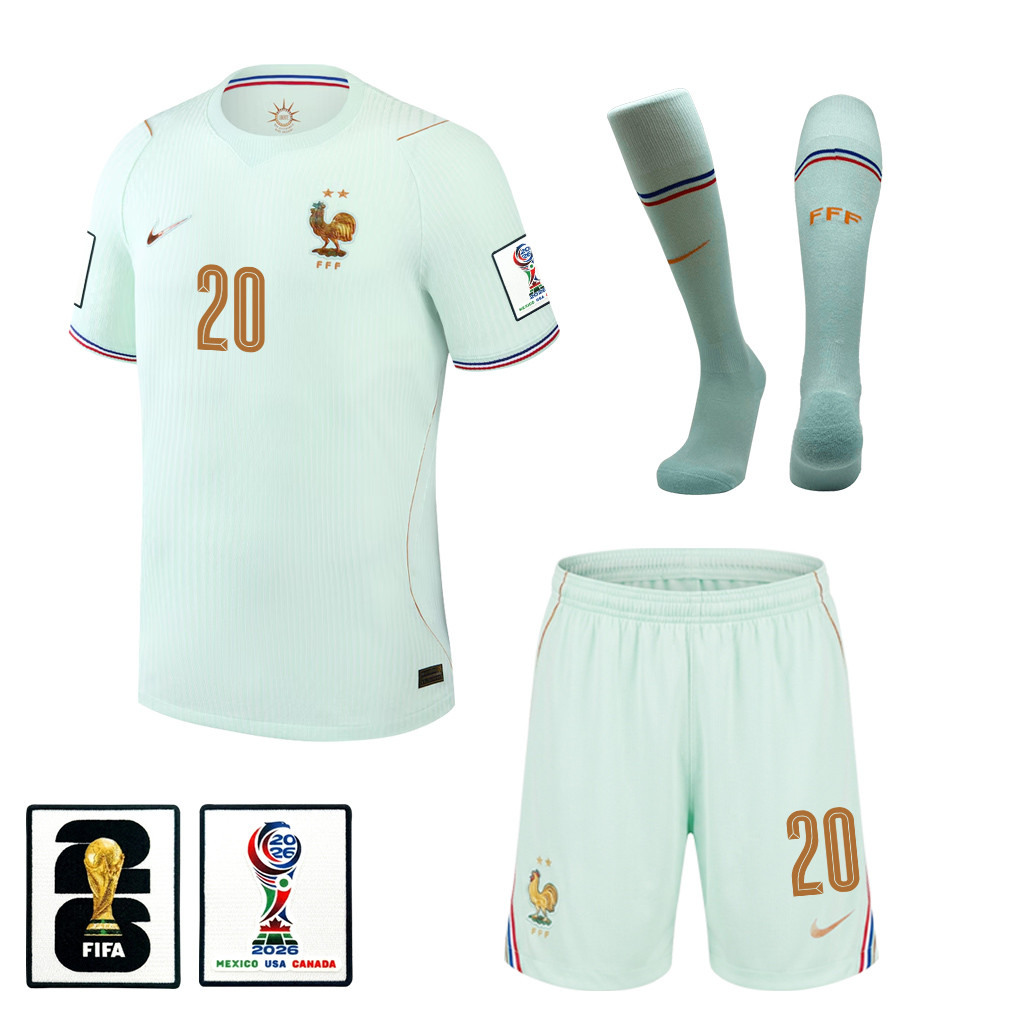 Florian Thauvin 20 France 2026 Away Men Kit Set – Green – Jersey Teams