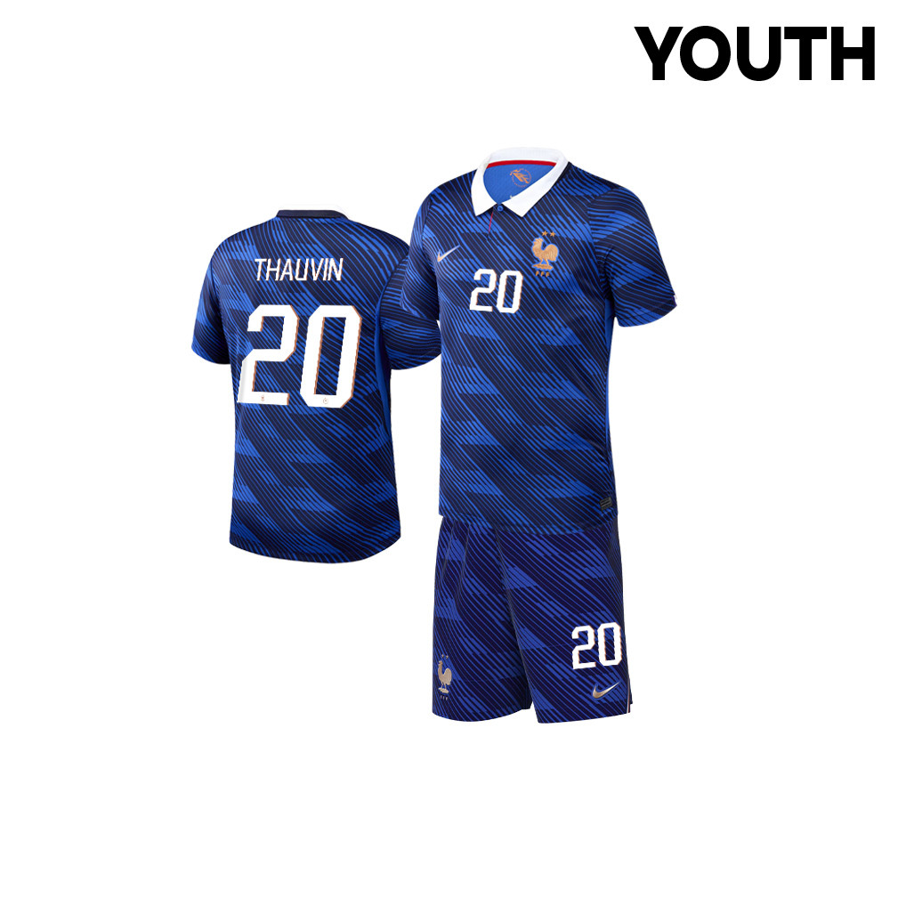 Florian Thauvin 20 France 2026 YOUTH Home Jersey & Shorts Set - Blue - Jersey Teams