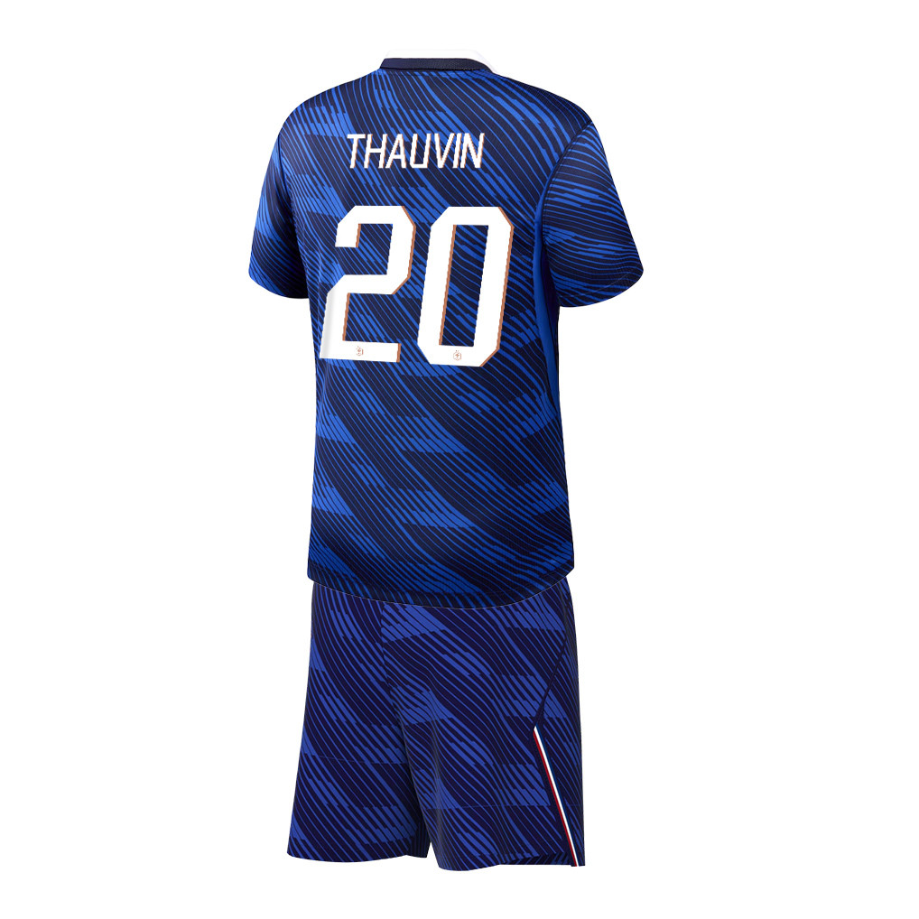 Florian Thauvin 20 France 2026 YOUTH Home Jersey & Shorts Set - Blue - Jersey Teams