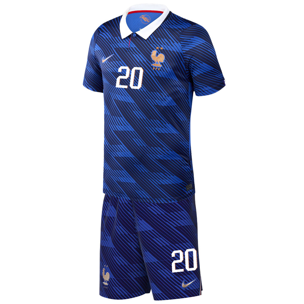Florian Thauvin 20 France 2026 YOUTH Home Jersey & Shorts Set - Blue - Jersey Teams