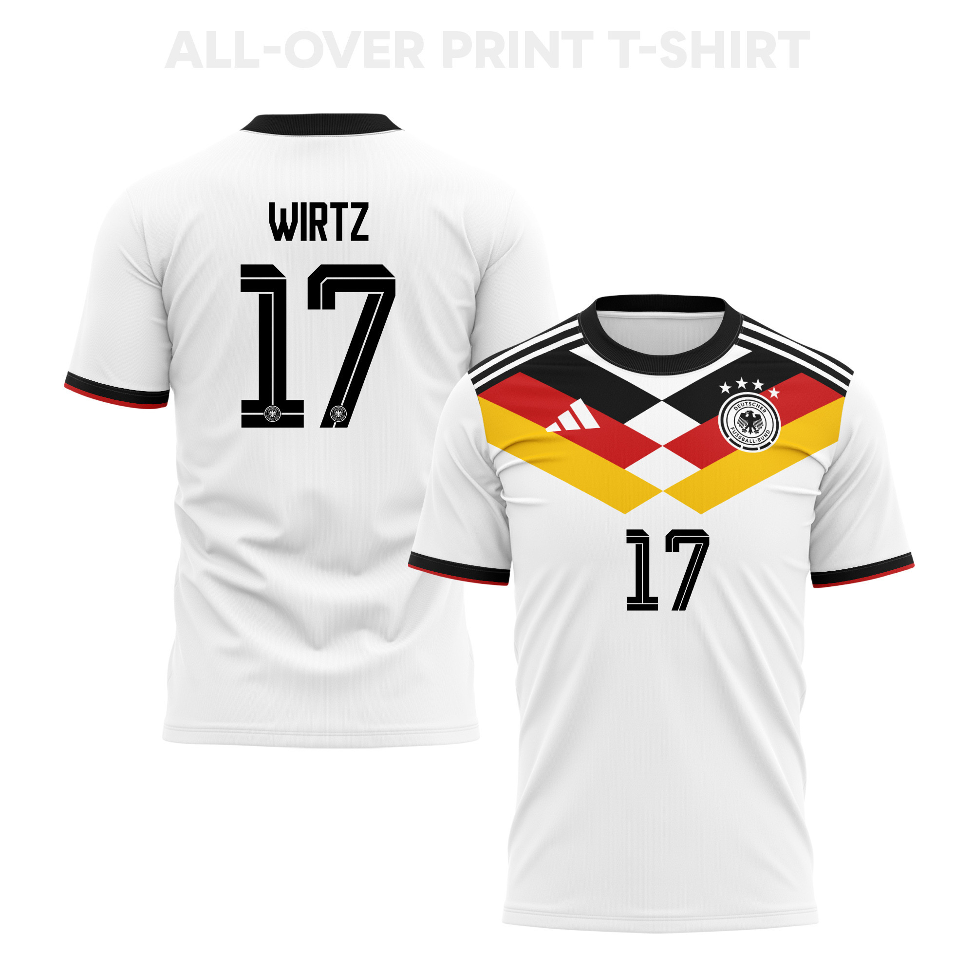 Florian Wirtz 17 Germany 2026 Home 3D T-Shirt Fully Printed – Unisex, White - Jersey Teams