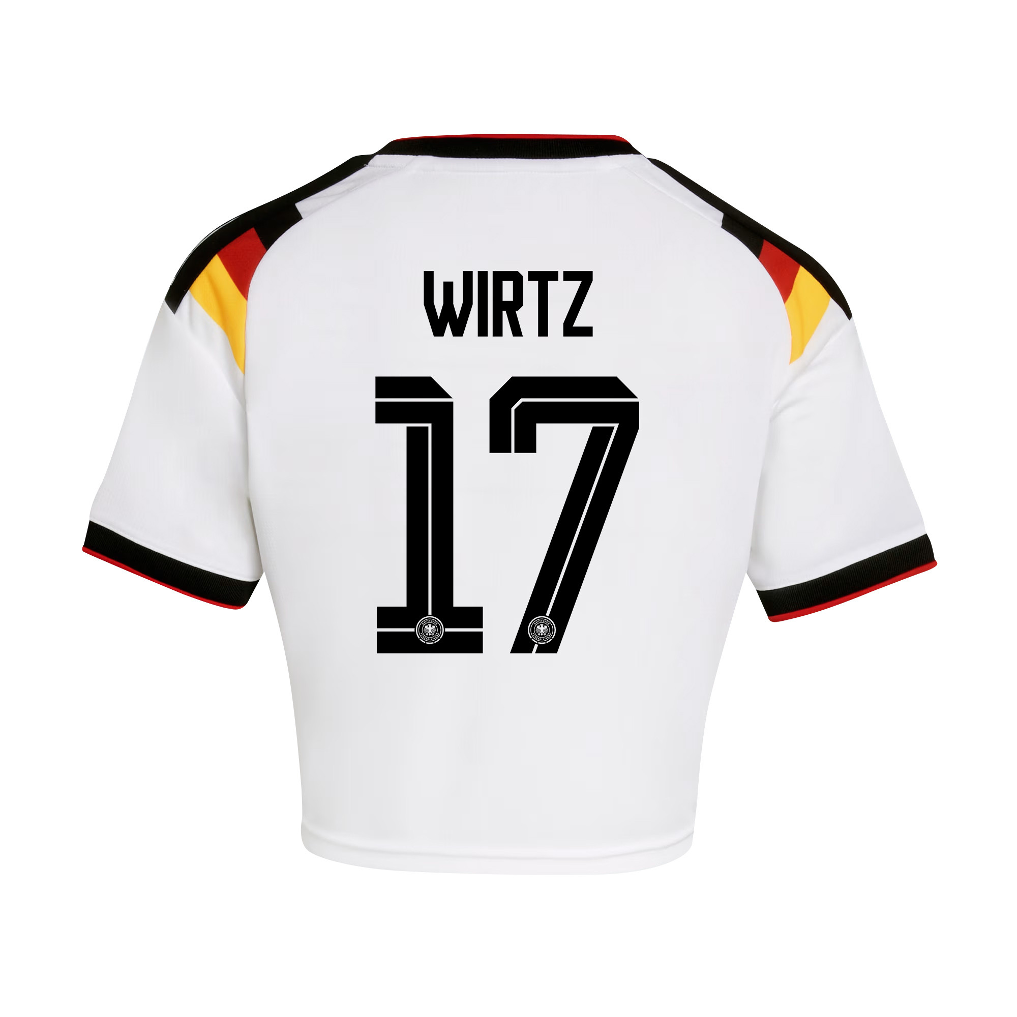 Florian Wirtz 17 Germany 2026 Home Women’s Cropped Jersey - White - Jersey Teams