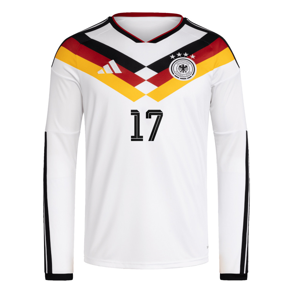 Florian Wirtz 17 Germany National Team 2026 Home Long Sleeve Jersey - White - Jersey Teams