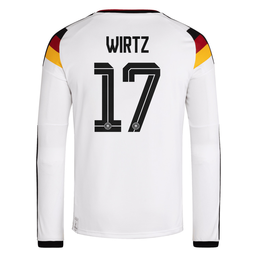 Florian Wirtz 17 Germany National Team 2026 Home Long Sleeve Jersey - White - Jersey Teams
