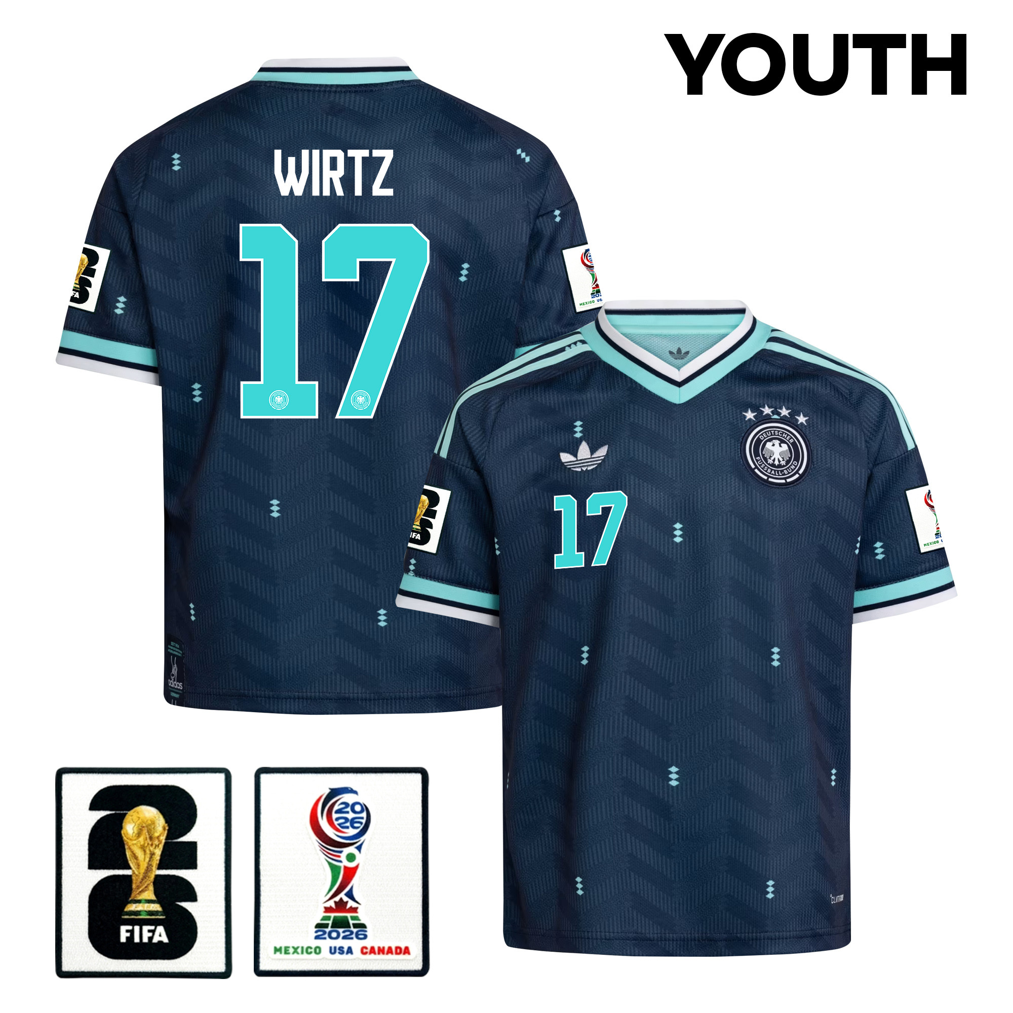 Florian Wirtz 17 Youth Germany National Team 2026 Away Jersey - Navy - Jersey Teams