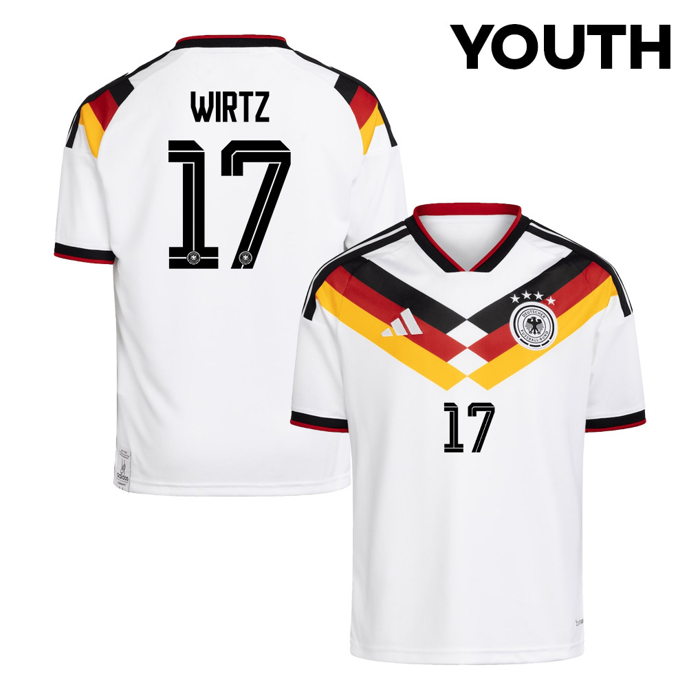 Florian Wirtz 17 Youth Germany National Team 2026 Home Jersey - White - Jersey Teams