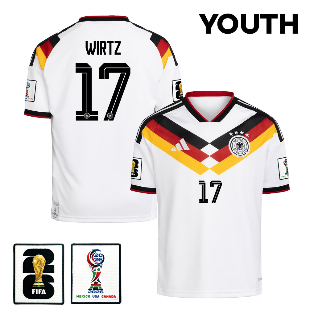 Florian Wirtz 17 Youth Germany National Team 2026 Home Jersey – White – Jersey Teams