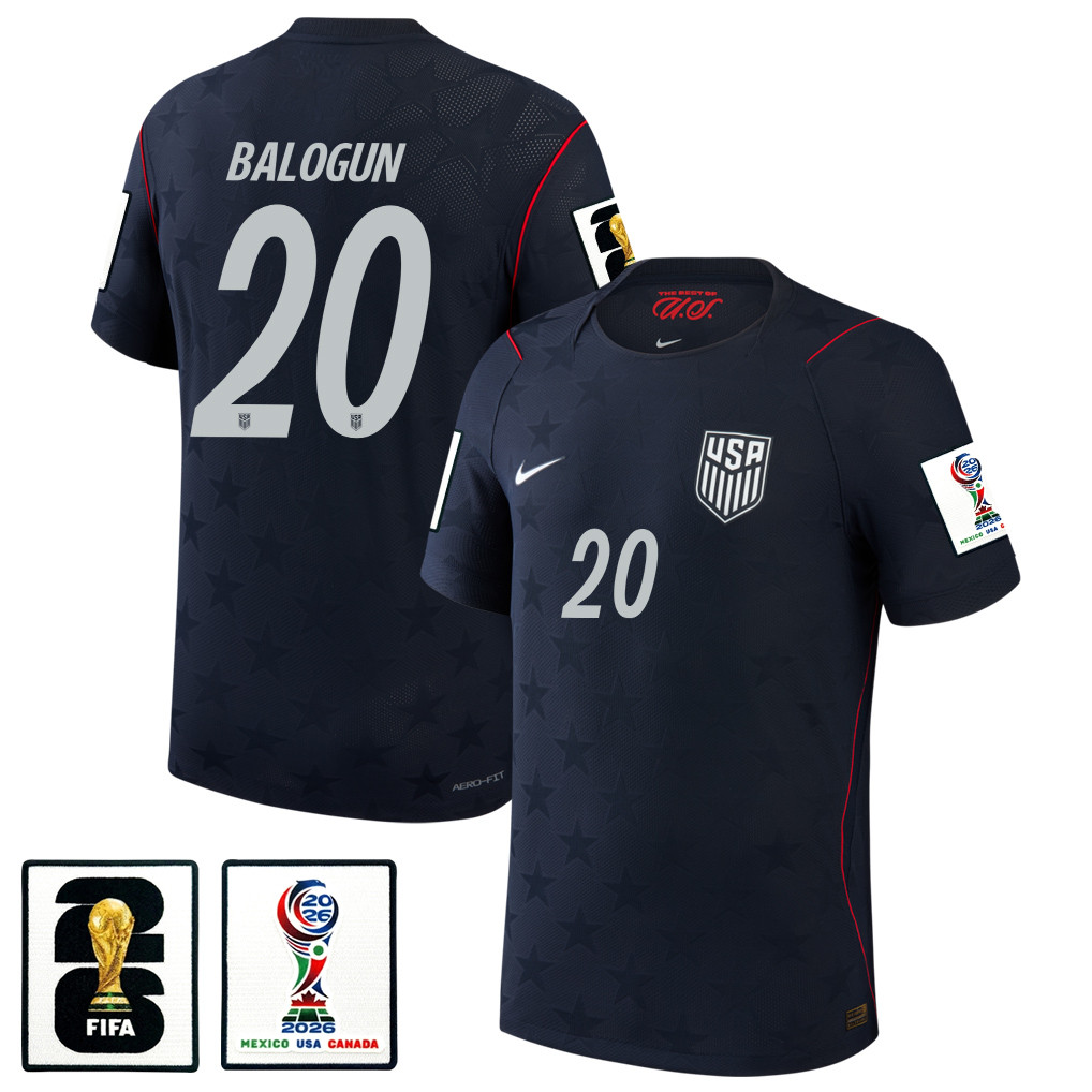Folarin Balogun 20 USMNT 2026 Away Match Jersey – Blue Men – Jersey Teams