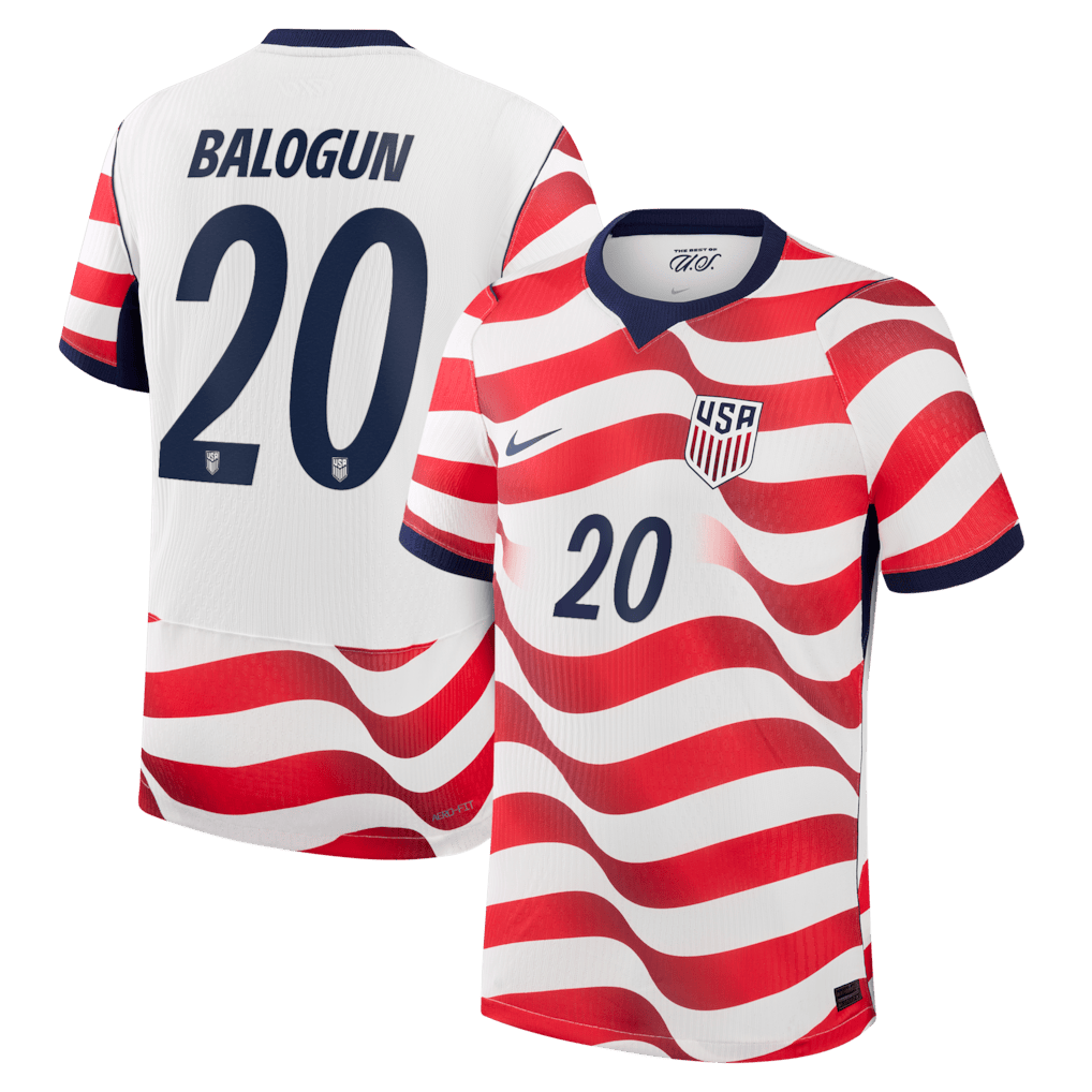 Folarin Balogun 20 USMNT 2026 Home Match Jersey - White, Men - Jersey Teams