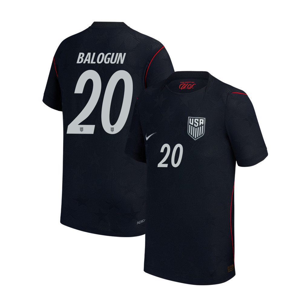 Folarin Balogun 20 USMNT Youth 2026 Away Match Jersey - Blue - Jersey Teams