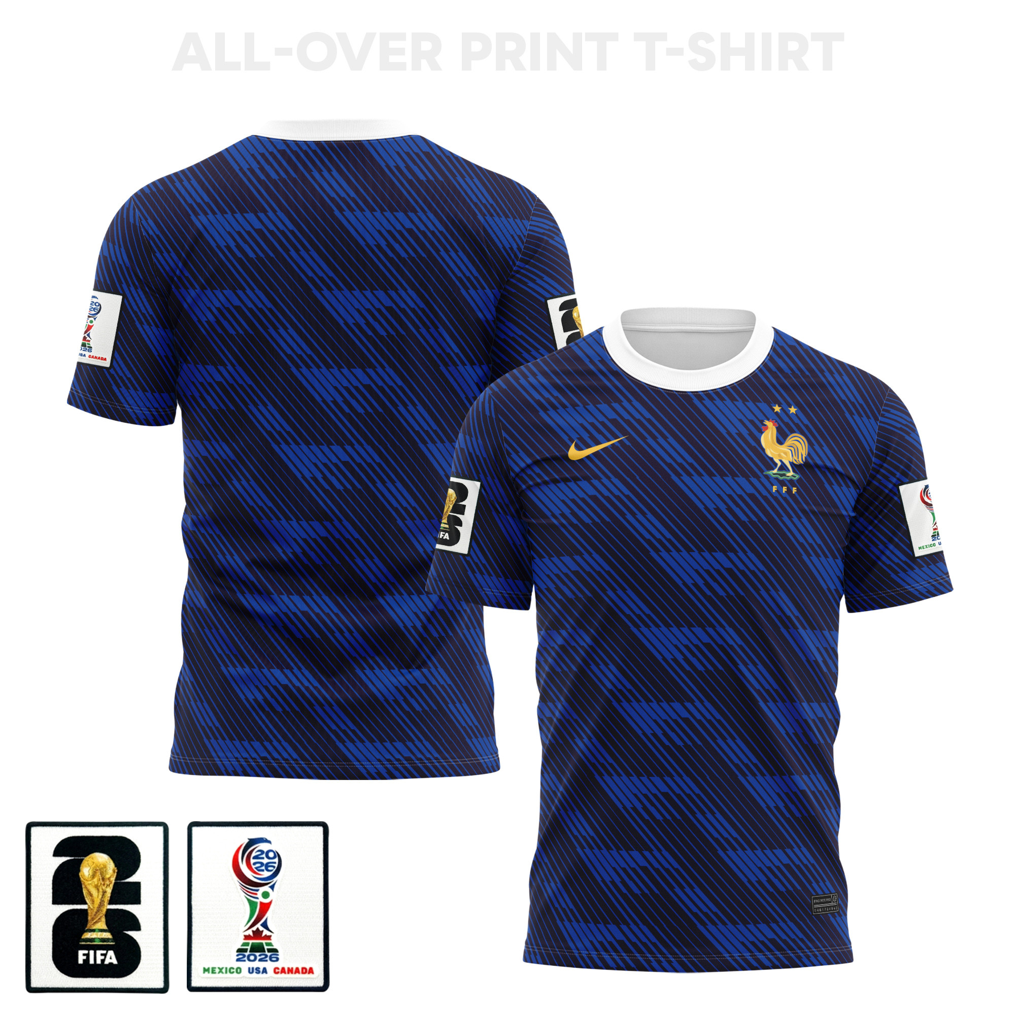 France 2026 Home 3D T-Shirt Fully Printed – Unisex, Blue - Jersey Teams