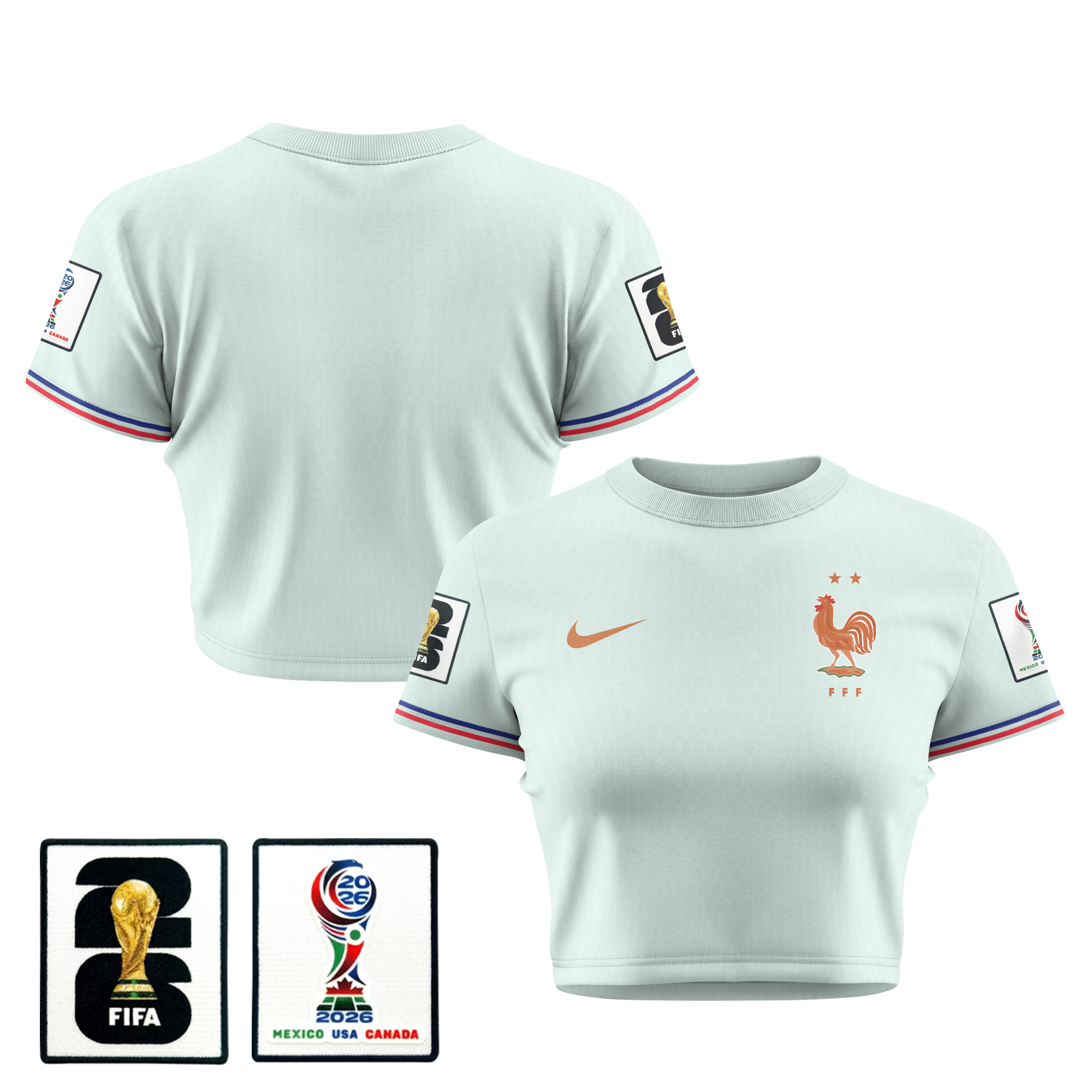 France 2026 Women’s Away All-Over Print Cropped Jersey – Green – Jersey Teams