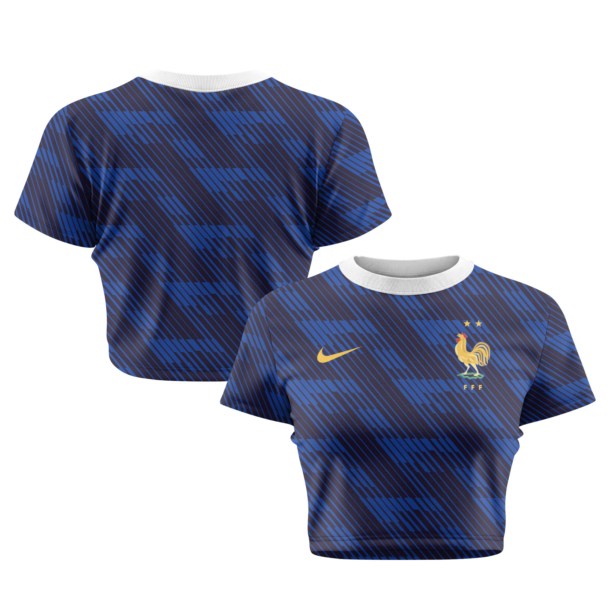 France 2026 Women's Home All-Over Print Cropped Jersey - Blue - Jersey Teams