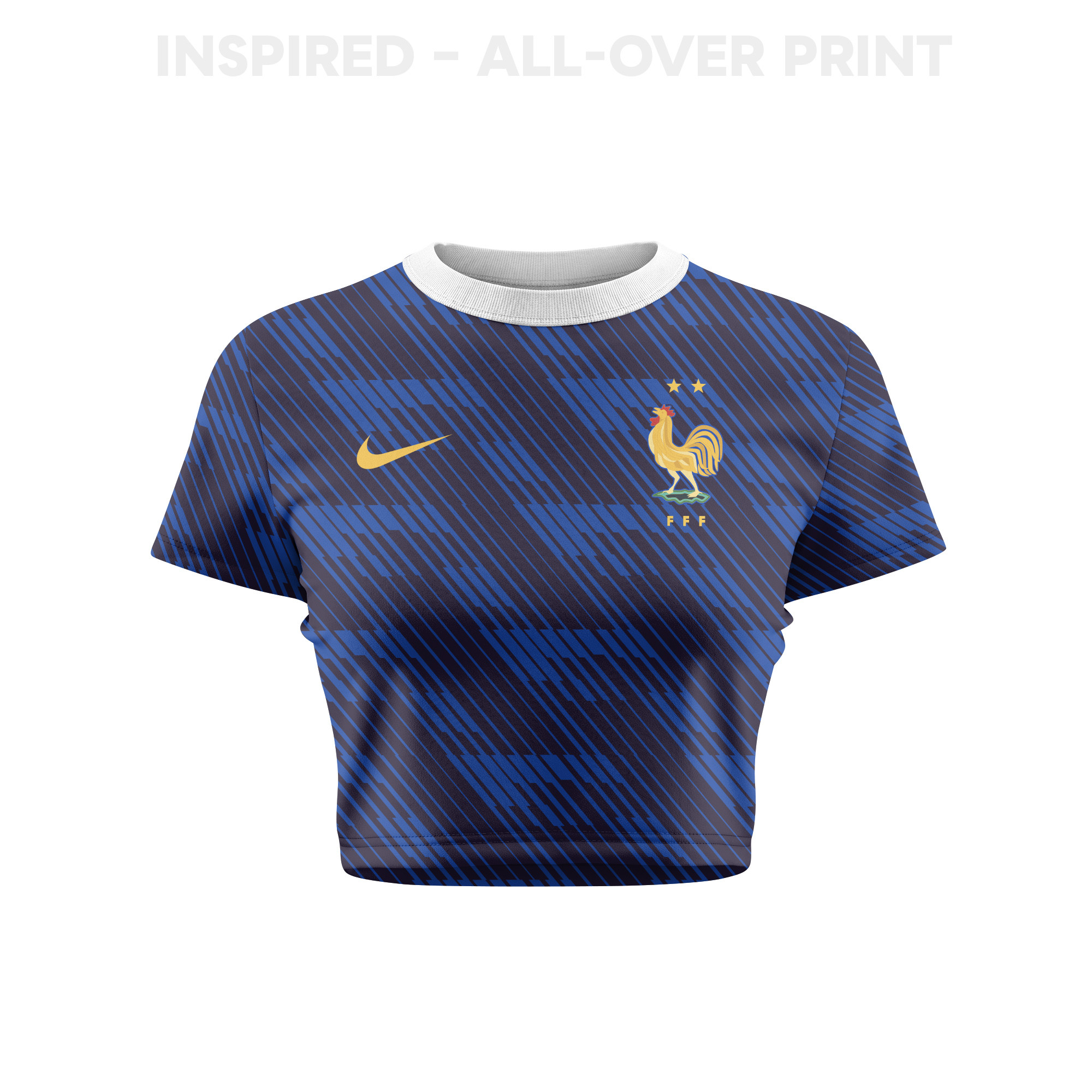 France 2026 Women's Home All-Over Print Cropped Jersey - Blue - Jersey Teams