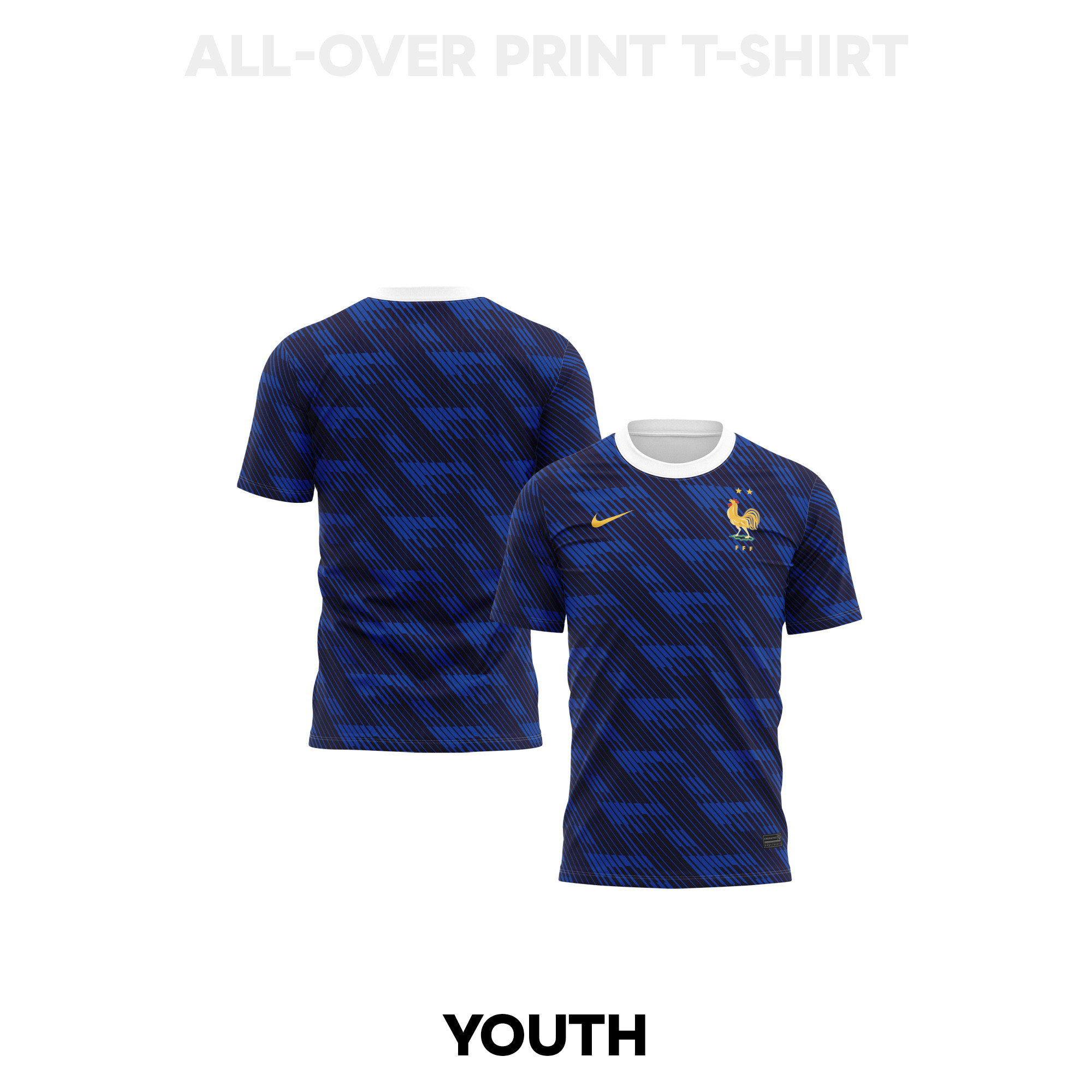France 2026 Youth Home 3D T-shirt Fully Printed – Blue - Jersey Teams