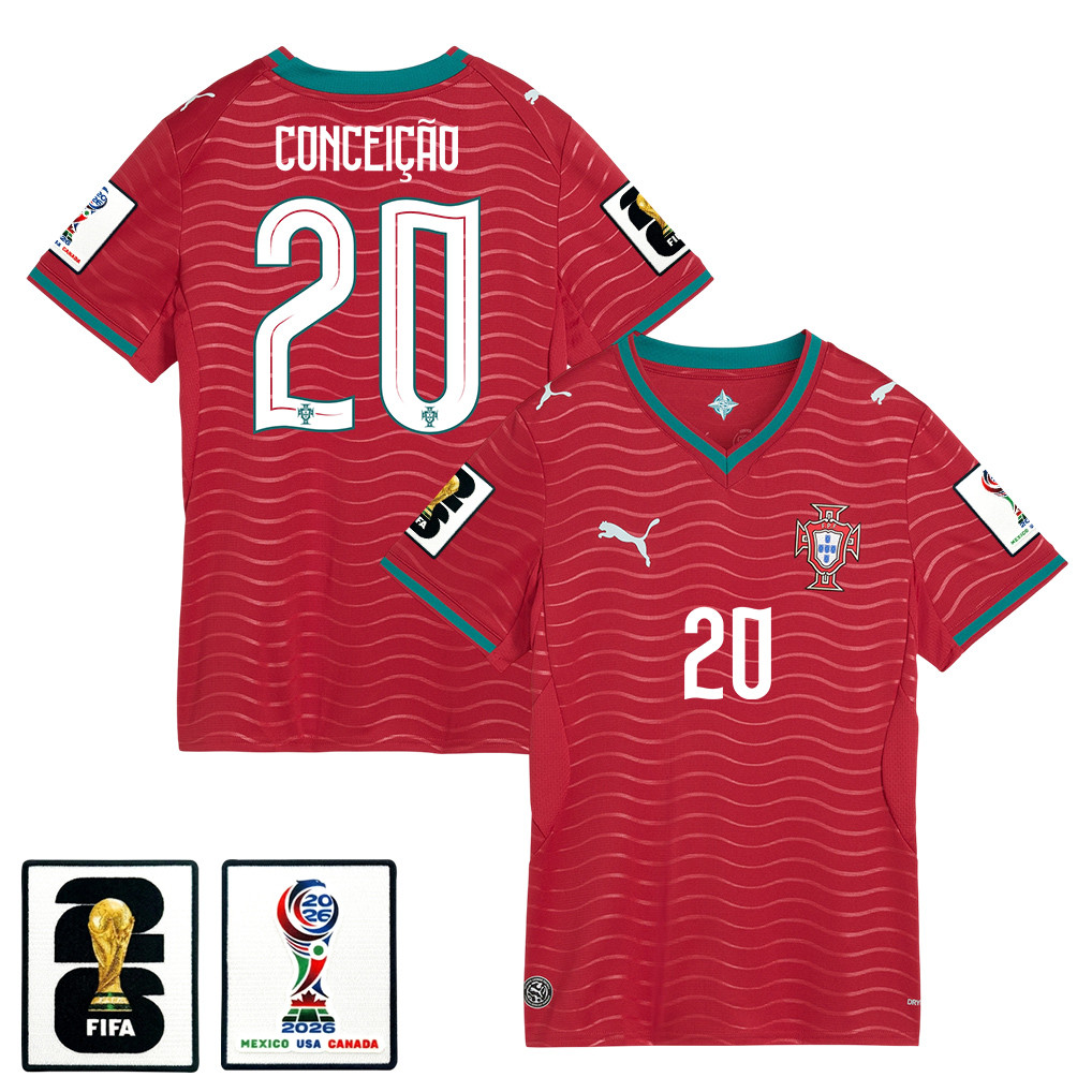 Francisco Conceição 20 Women’s Portugal National Team 2026 Home Jersey – Red – Jersey Teams