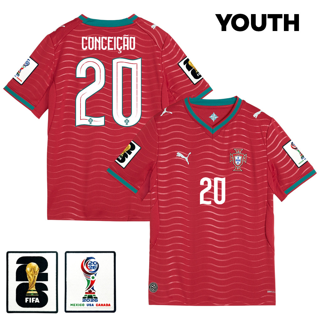 Francisco Conceição 20 Youth Portugal National Team 2026 Home Jersey – Red – Jersey Teams