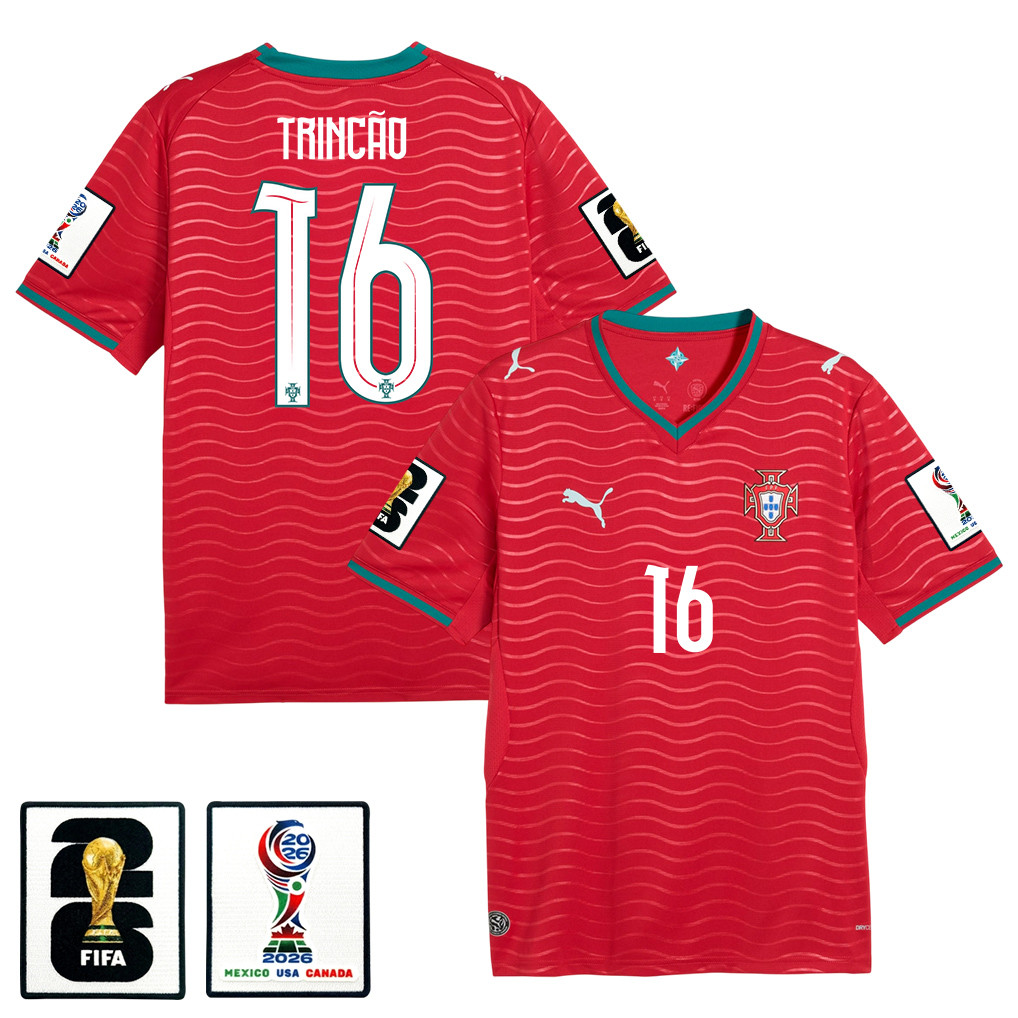 Francisco Trincão 16 Portugal National Team 2026 x World Cup Patch Home Jersey - Red, Men - Jersey Teams