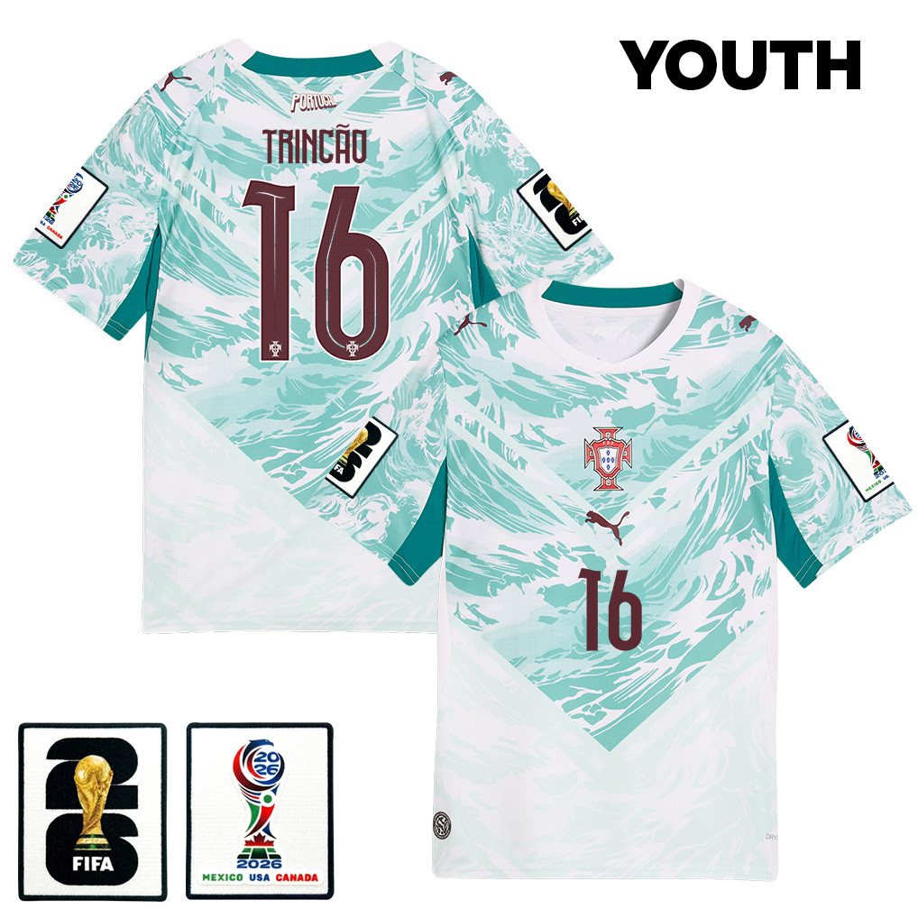 Francisco Trincão 16 Youth Portugal National Team 2026 Away Jersey – White – Jersey Teams