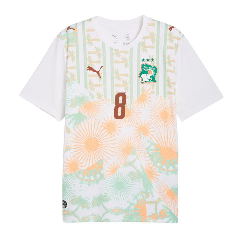 Franck Kessié 8 Ivory Coast National Team 2026 Away Jersey - White, Men - Jersey Teams