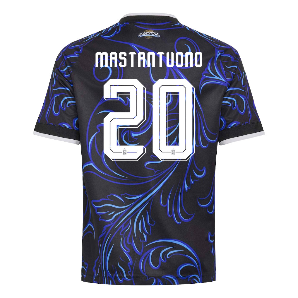 Franco Mastantuono 20 Youth Argentina National Team 2026 Away Jersey - Black - Jersey Teams