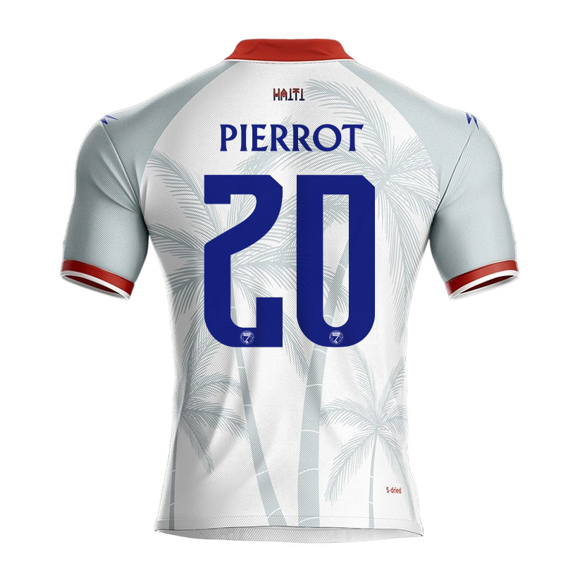 Frantzdy Pierrot 20 Haiti National Team 2026 Away Jersey - White, Men - Jersey Teams