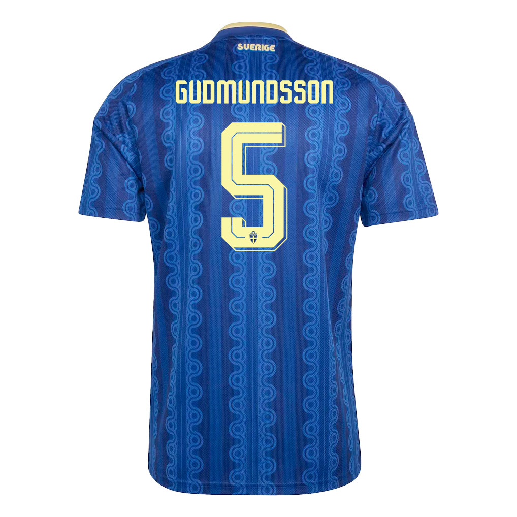 Gabriel Gudmundsson 5 Sweden National Team 2026 Away Jersey - Blue, Men - Jersey Teams