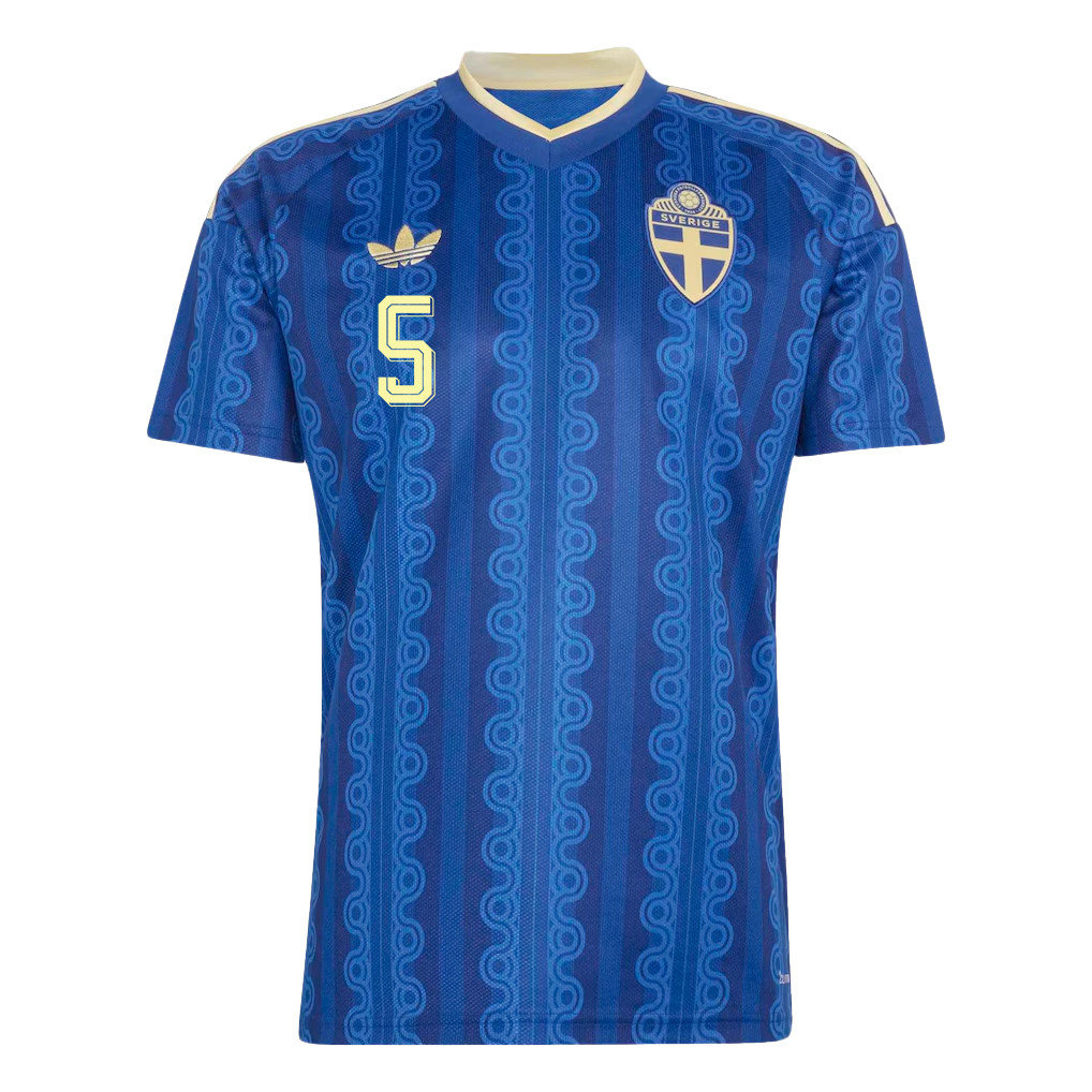 Gabriel Gudmundsson 5 Sweden National Team 2026 Away Jersey - Blue, Men - Jersey Teams