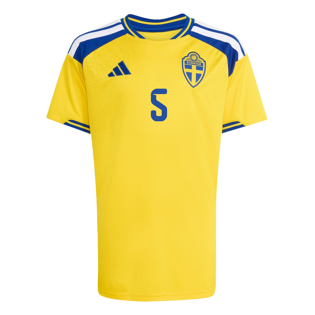 Gabriel Gudmundsson 5 Youth Sweden National Team 2026 Home Jersey - Yellow - Jersey Teams