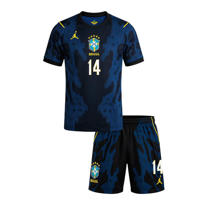Gabriel Magalhães 14 Brazil 2026 Away Men Jersey & Shorts Set – Blue - Jersey Teams