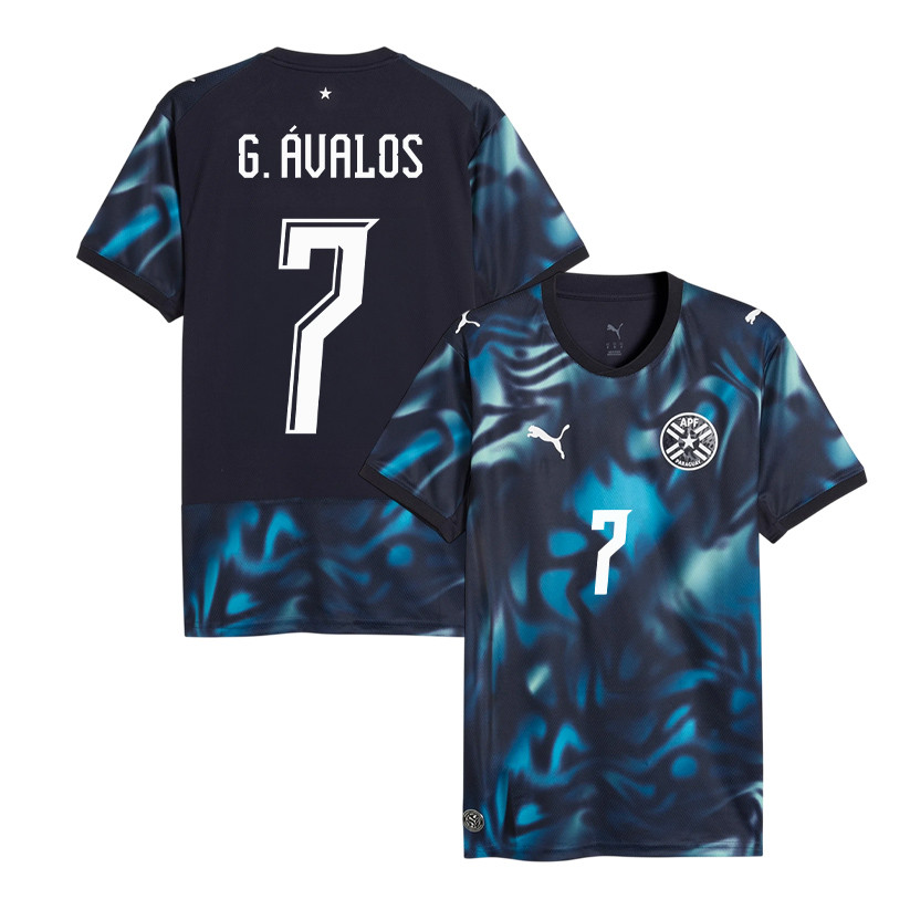 Gabriel Ávalos 7 Paraguay National Team 2026 Away Jersey - Navy, Men - Jersey Teams