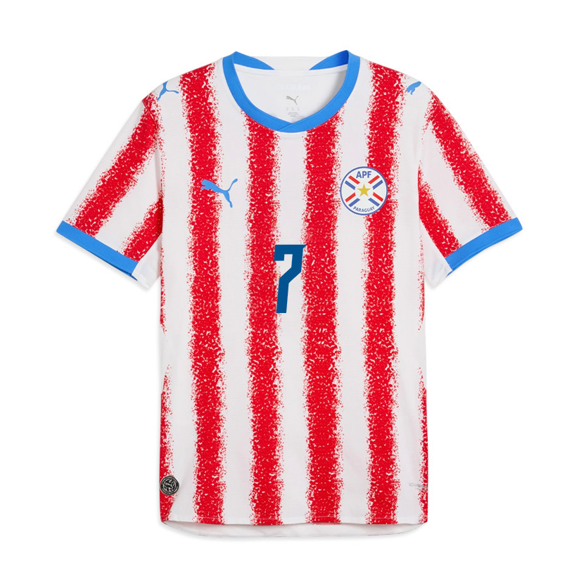 Gabriel Ávalos 7 Paraguay National Team 2026 Home Jersey - White/Red, Men - Jersey Teams