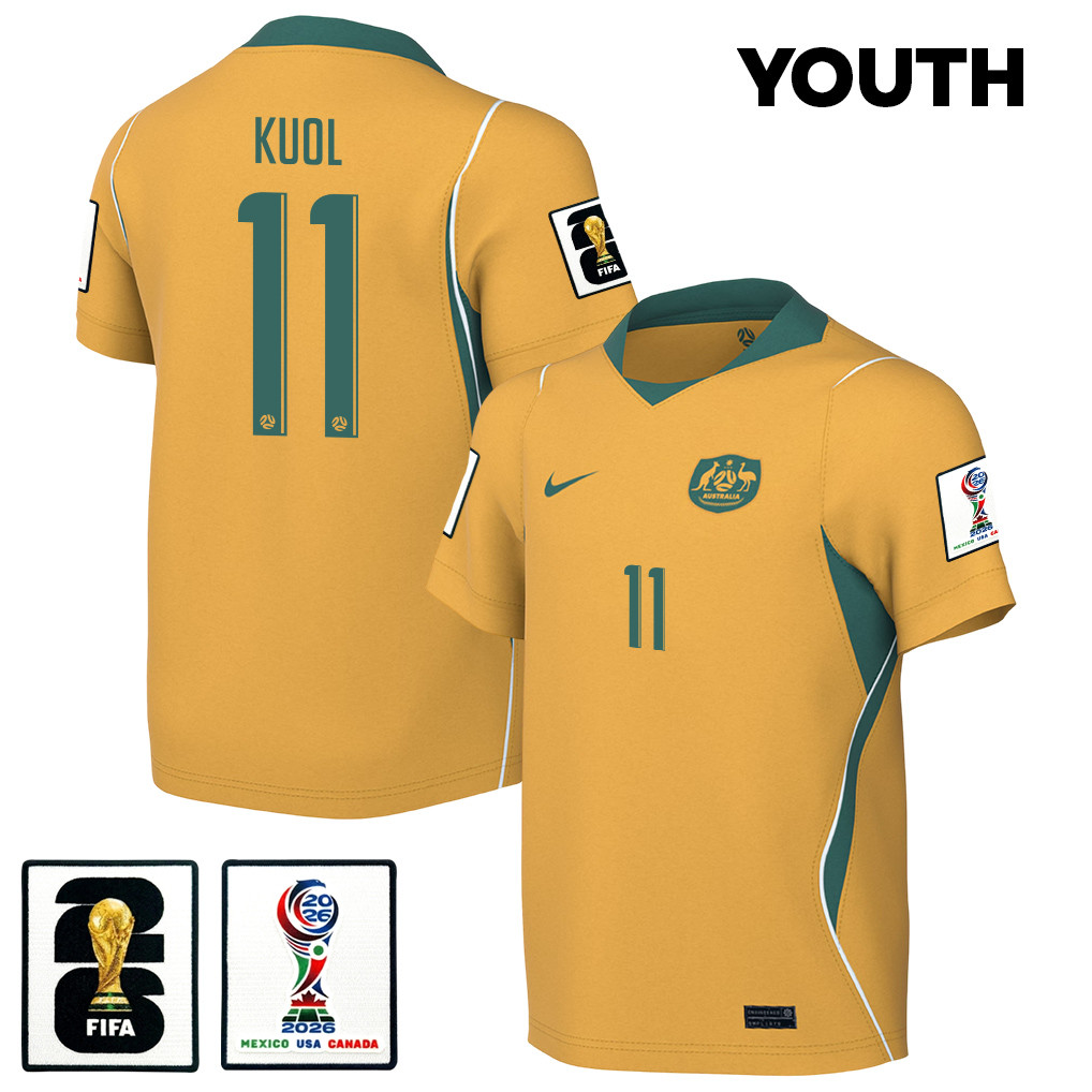 Garang Kuol 11 Youth Australia National Team 2026 Home Jersey - Yellow - Jersey Teams