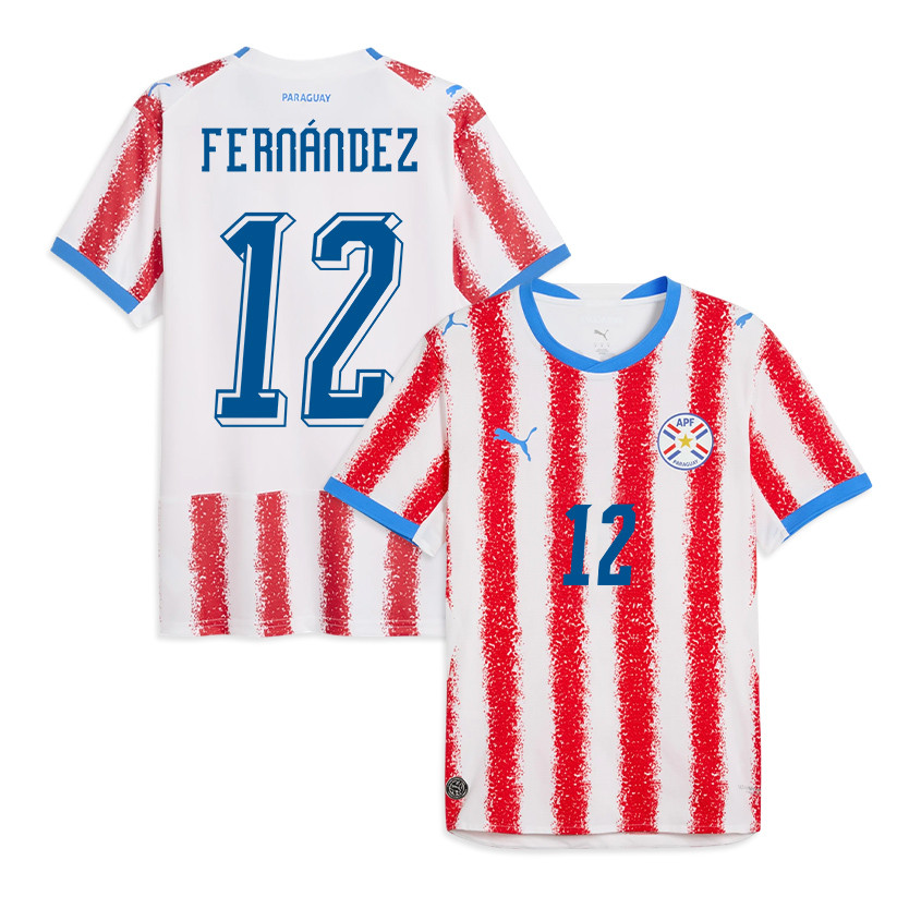 Gatito Fernández 12 Paraguay National Team 2026 Home Jersey - White/Red, Men - Jersey Teams