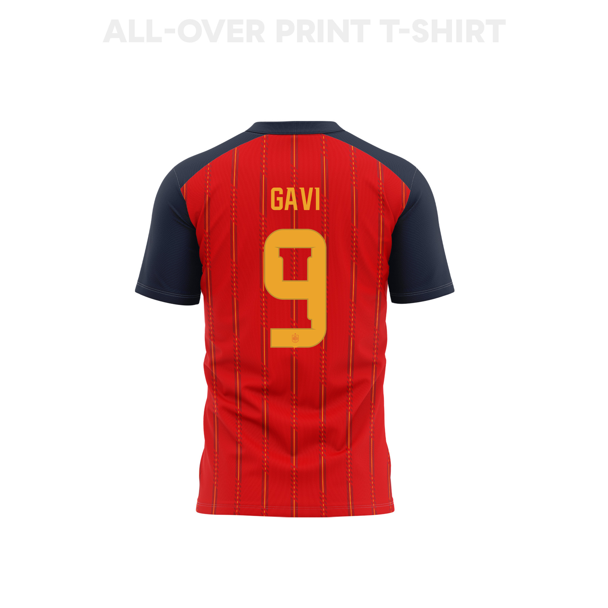 Gavi 9 Spain 2026 Home 3D T-Shirt Fully Printed – Unisex, Red - Jersey Teams