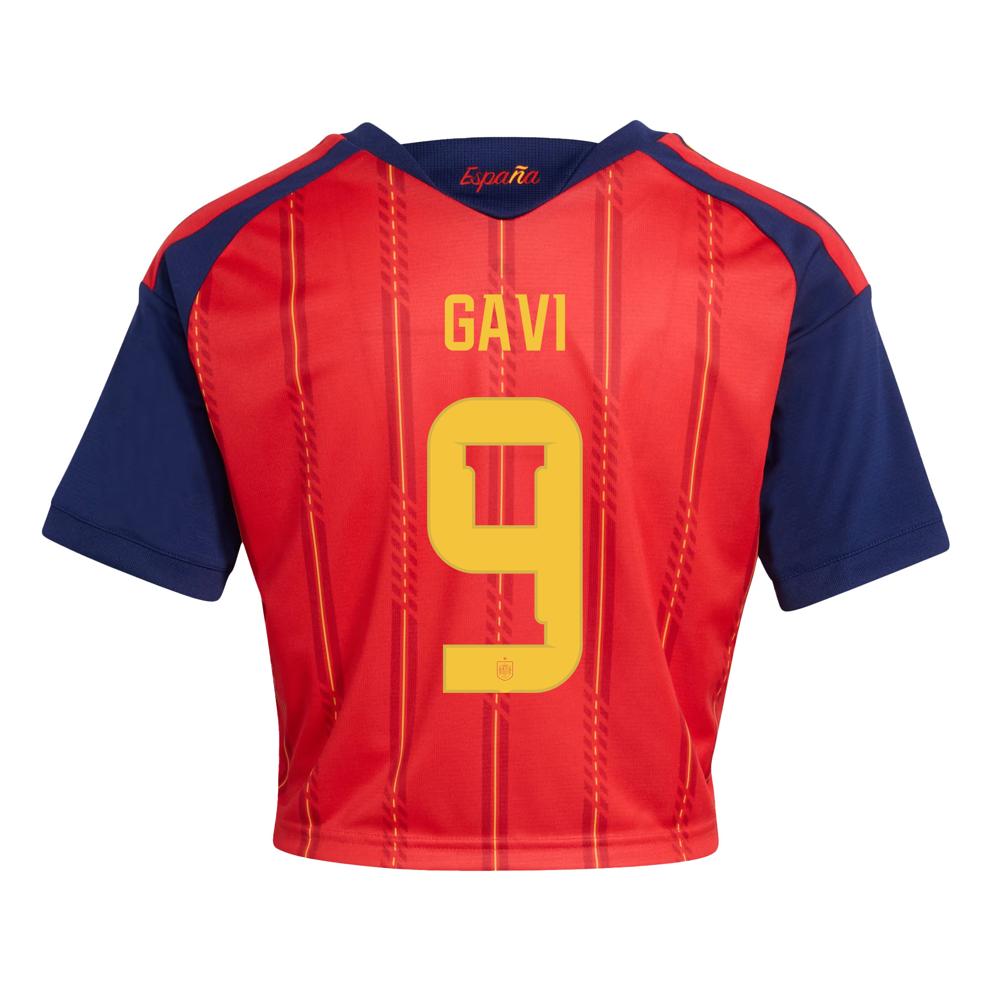 Gavi 9 Spain 2026 Home Women’s Cropped Jersey - Red - Jersey Teams