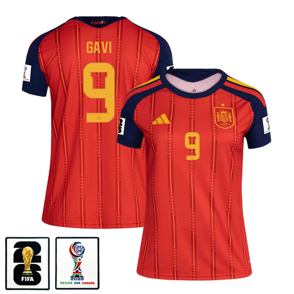 Gavi 9 Women’s Spain National Team 2026 Home Jersey – Red – Jersey Teams