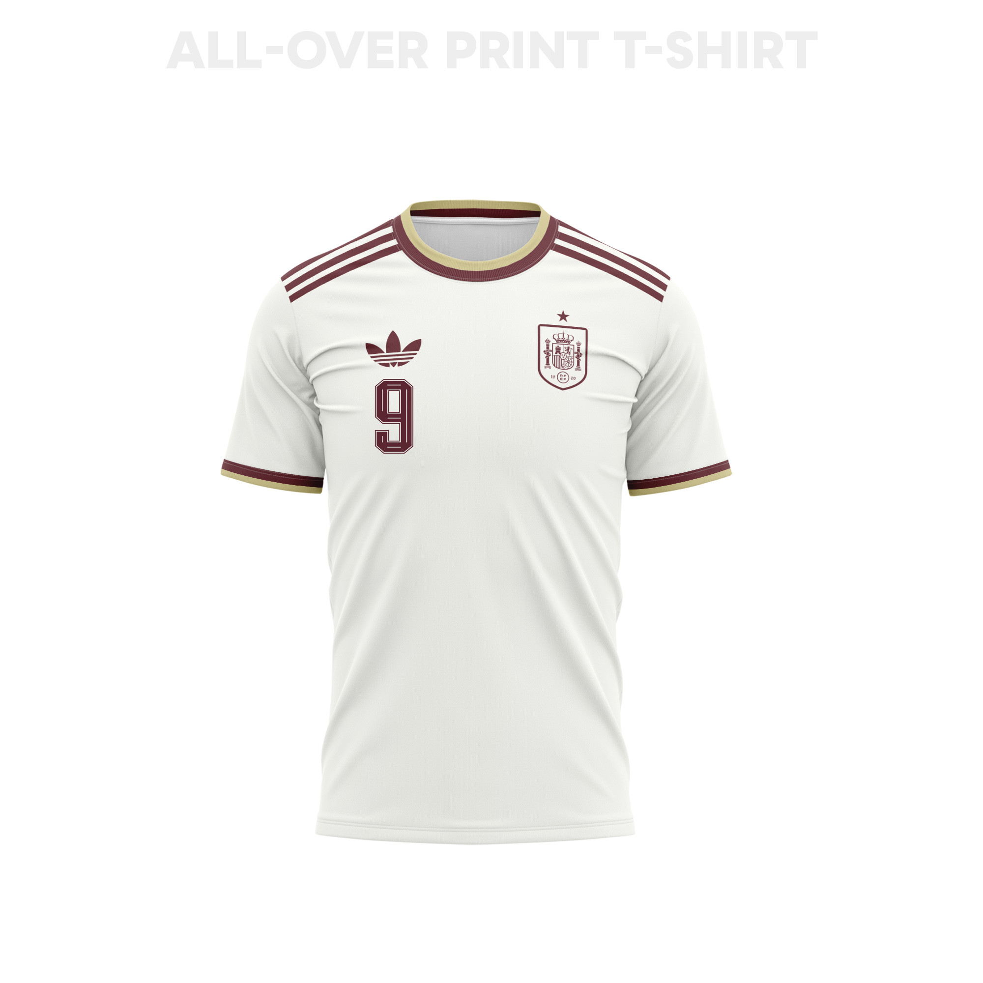Gavi 9 Youth Spain 2026 Away 3D T-shirt Fully Printed – White - Jersey Teams