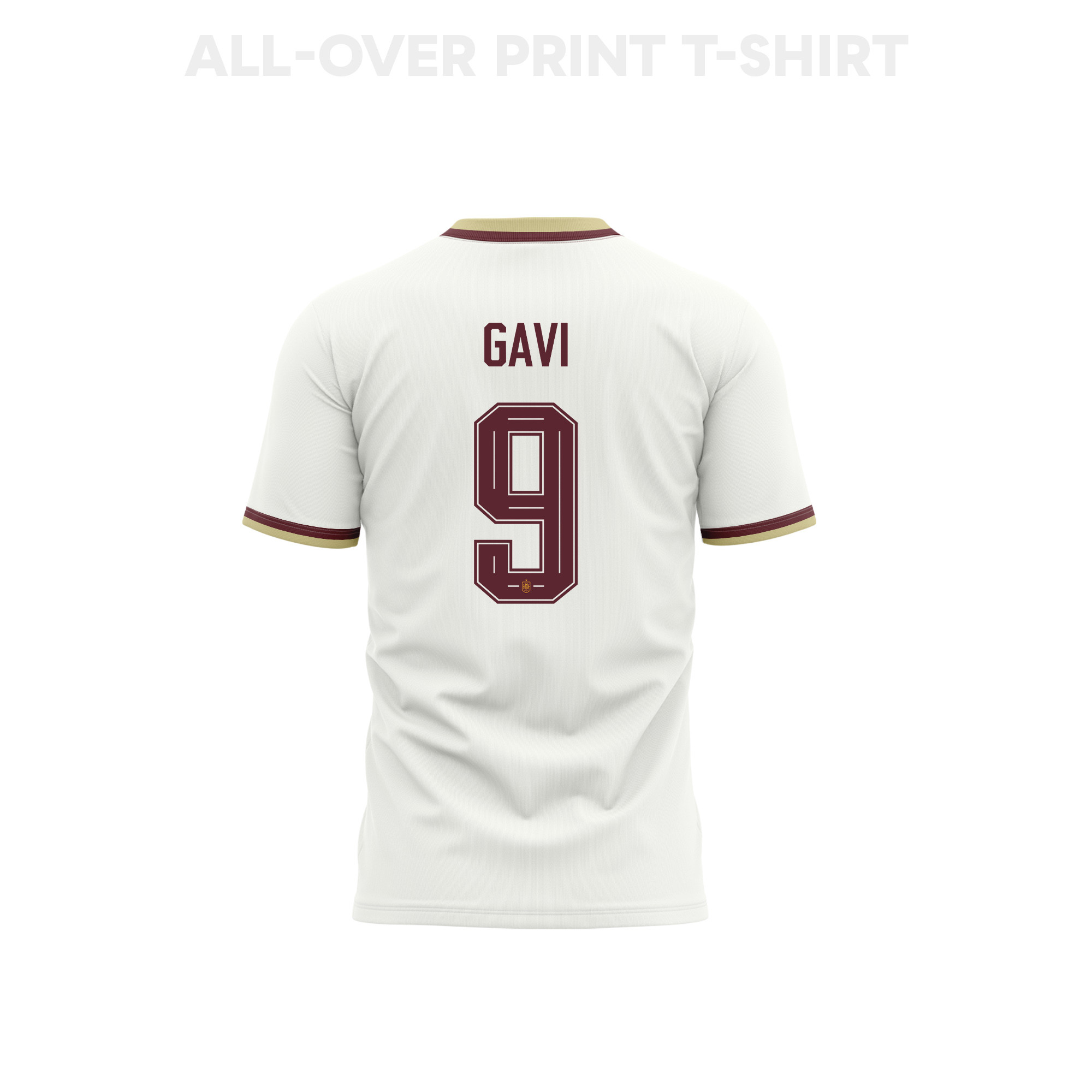 Gavi 9 Youth Spain 2026 Away 3D T-shirt Fully Printed – White - Jersey Teams