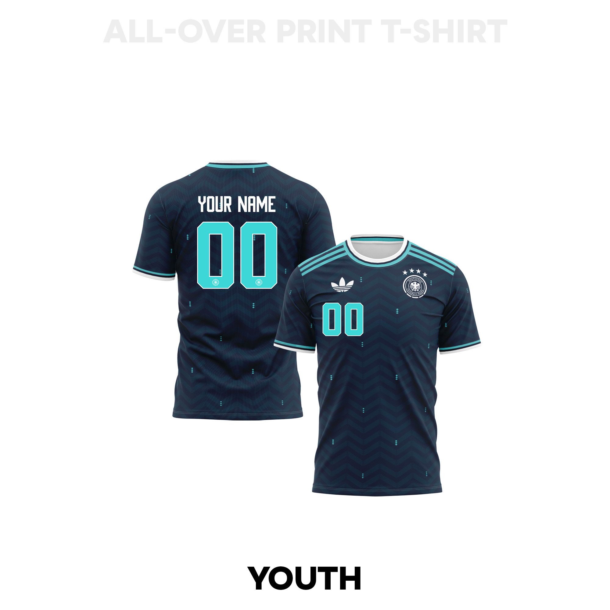 Germany 2026 Away Youth 3D T-shirt Fully Printed – Personalized – Navy - Jersey Teams