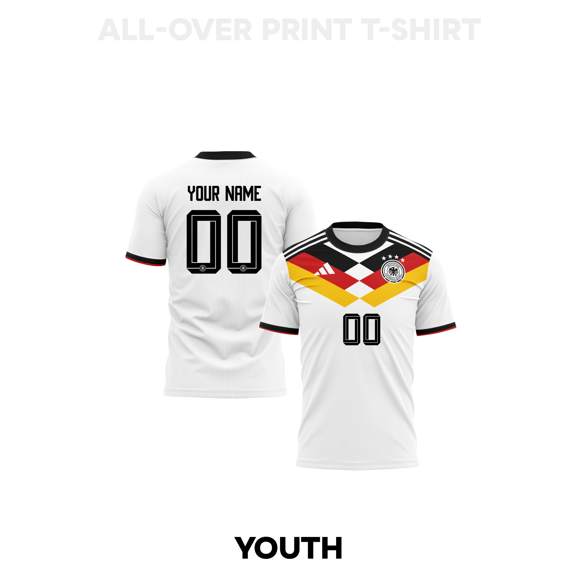 Germany 2026 Home 3D T-shirt Fully Printed – Personalized - White - Jersey Teams