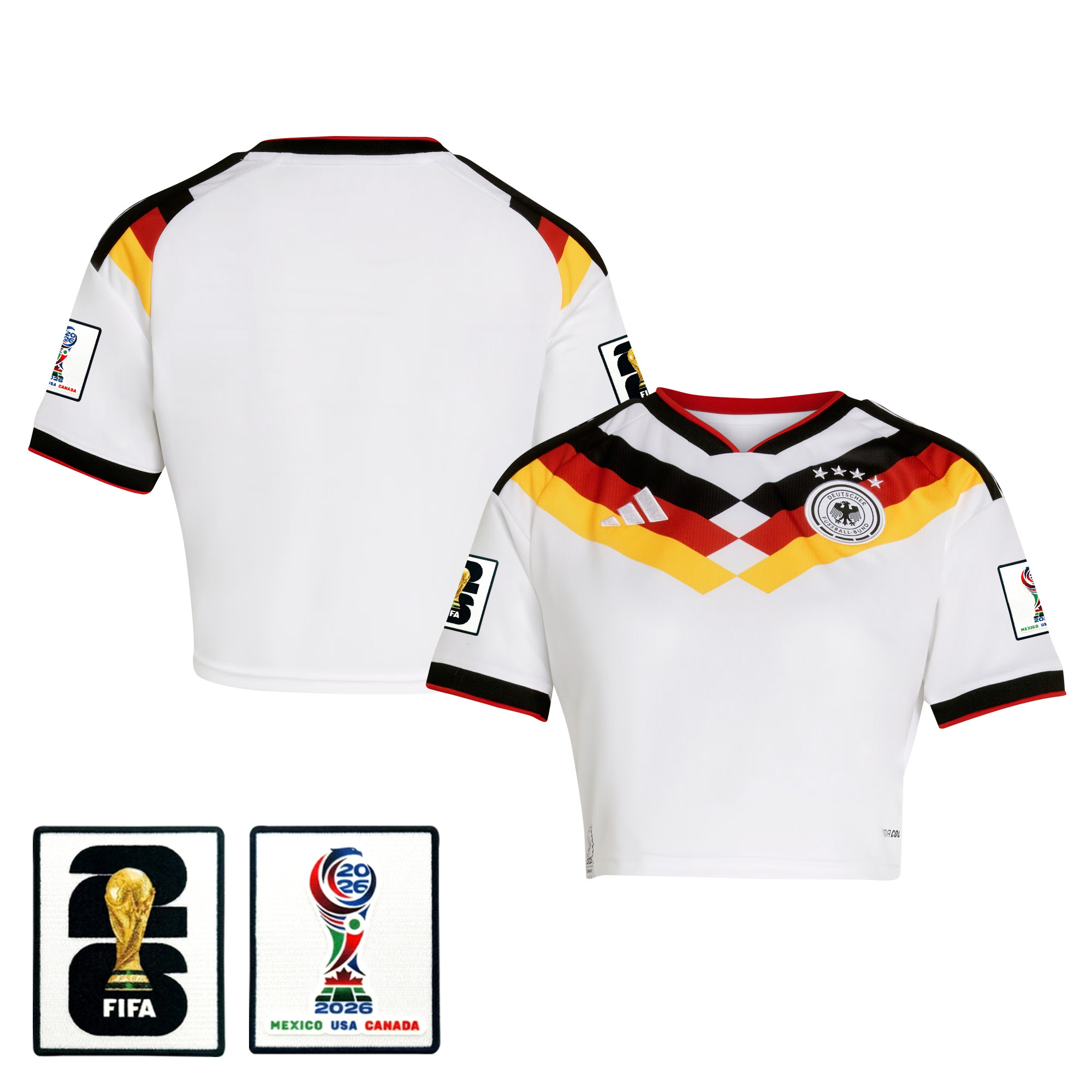 Germany 2026 Home Women’s Cropped Jersey - White - Jersey Teams